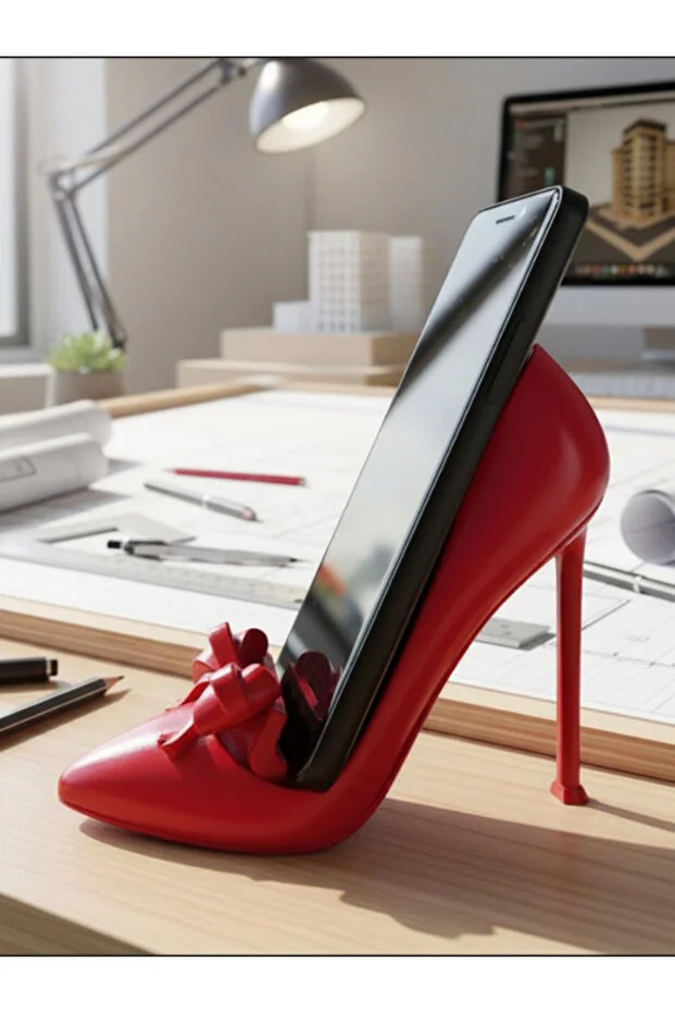Telefon - Tablet Standı Stiletto model Moda Tutkunlarına Özel Kırmızı